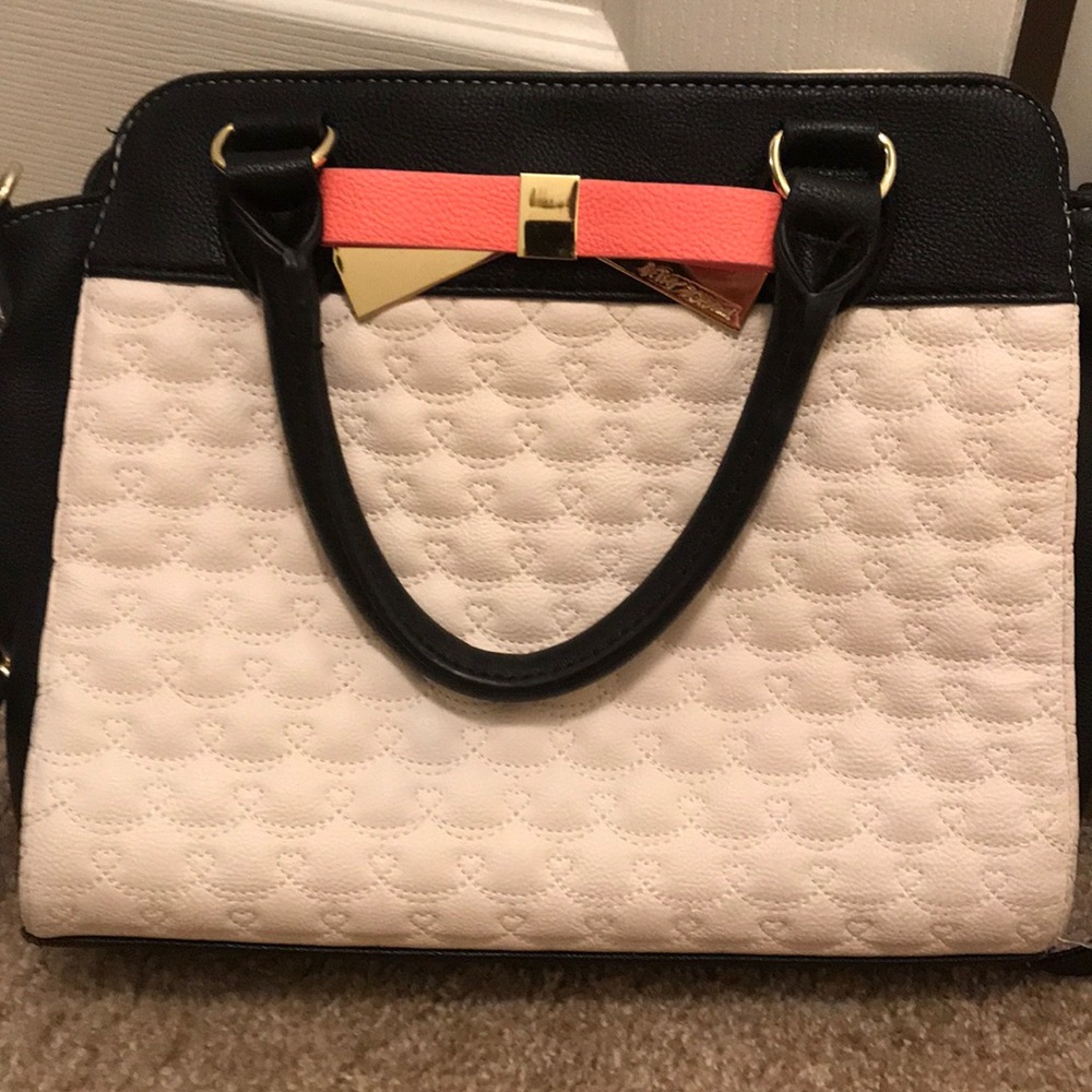 Betsey Johnson black and white shoulder bag